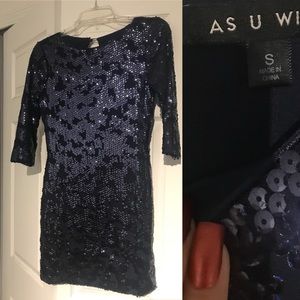 Navy blue sequence dress